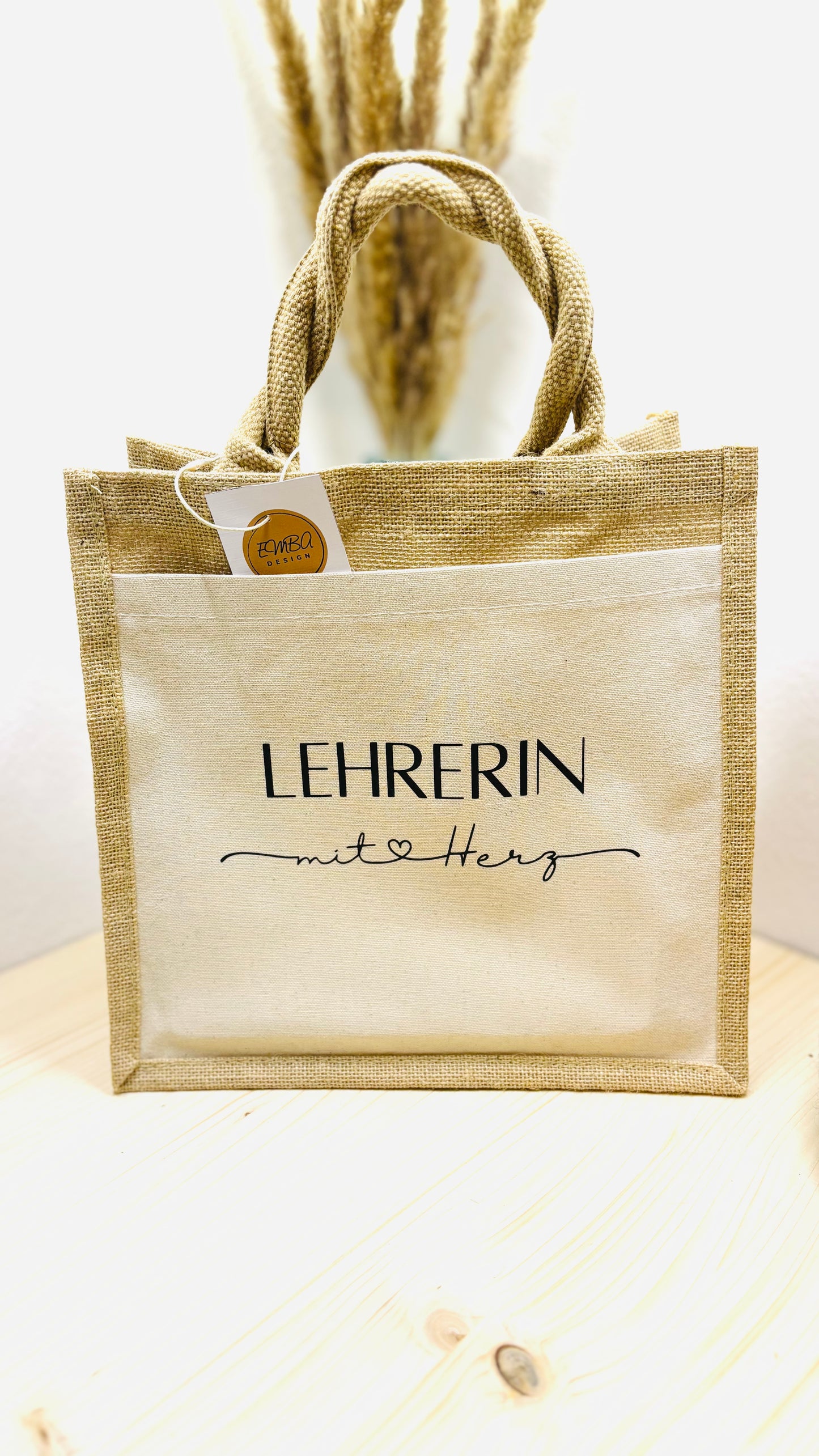 Jute Tasche Lehrerin mit ❤️