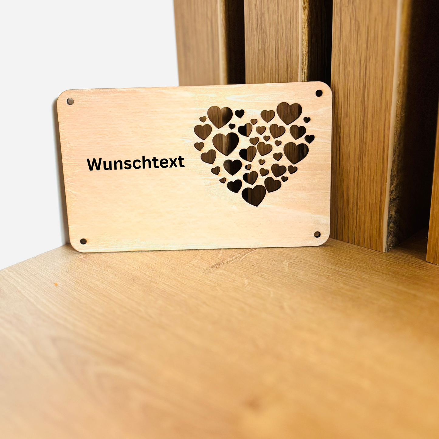 Geldgeschenk-Karte aus Holz mit Motiven